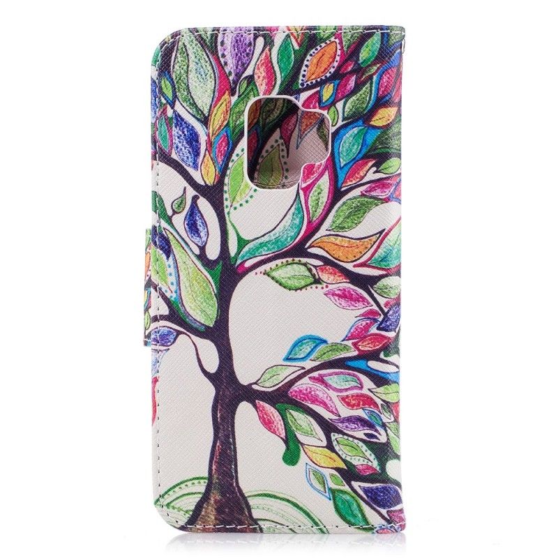 Lederhüllen Samsung Galaxy S9 Farbiger Baum