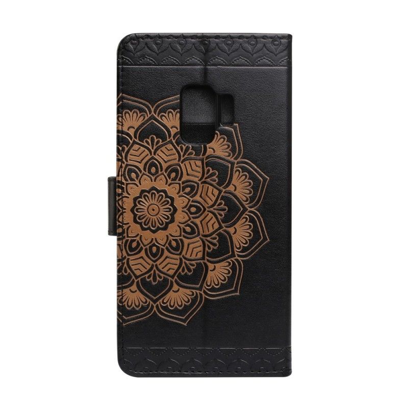 Lederhüllen Samsung Galaxy S9 Grau Schickes Mandala