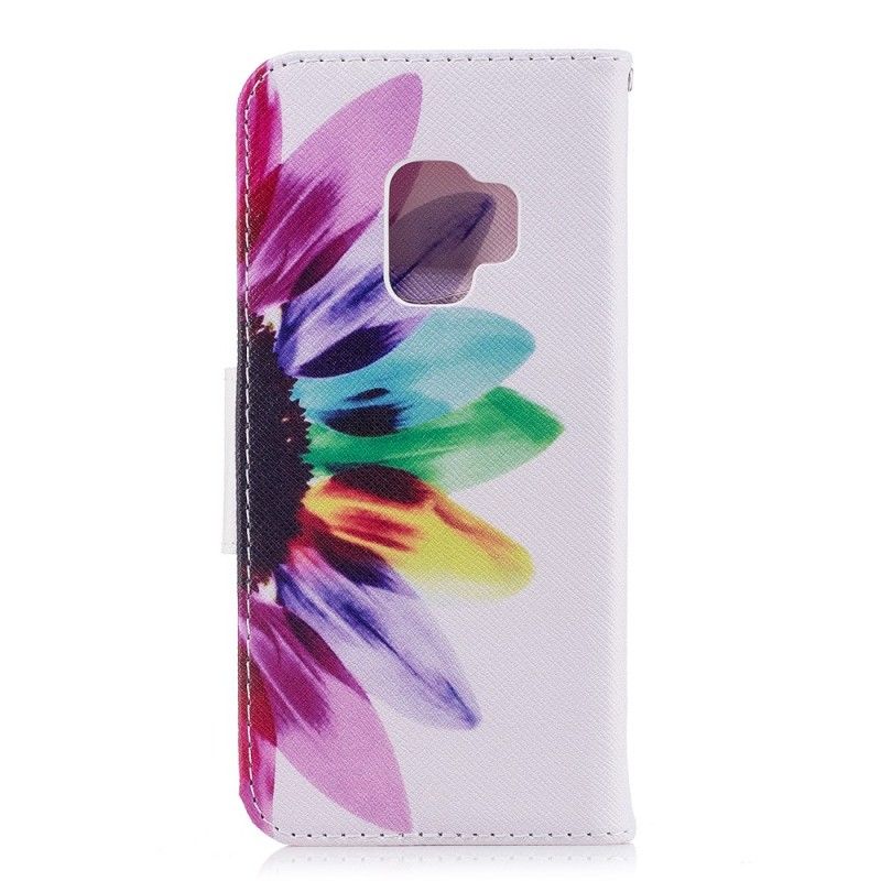 Lederhüllen Samsung Galaxy S9 Handyhülle Aquarellblume