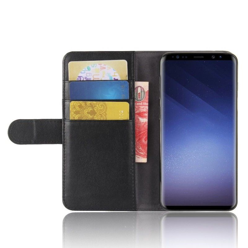 Lederhüllen Samsung Galaxy S9 Schwarz Gespaltenes Leder