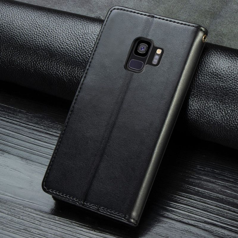 Lederhüllen Samsung Galaxy S9 Schwarz Kunstleder Und Vintage-Verschluss