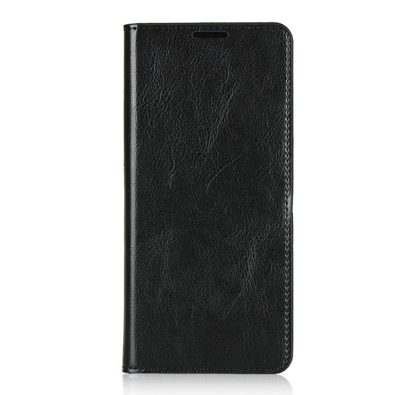 Flip Case Oppo Find X2 Pro Schwarz Echtes Leder