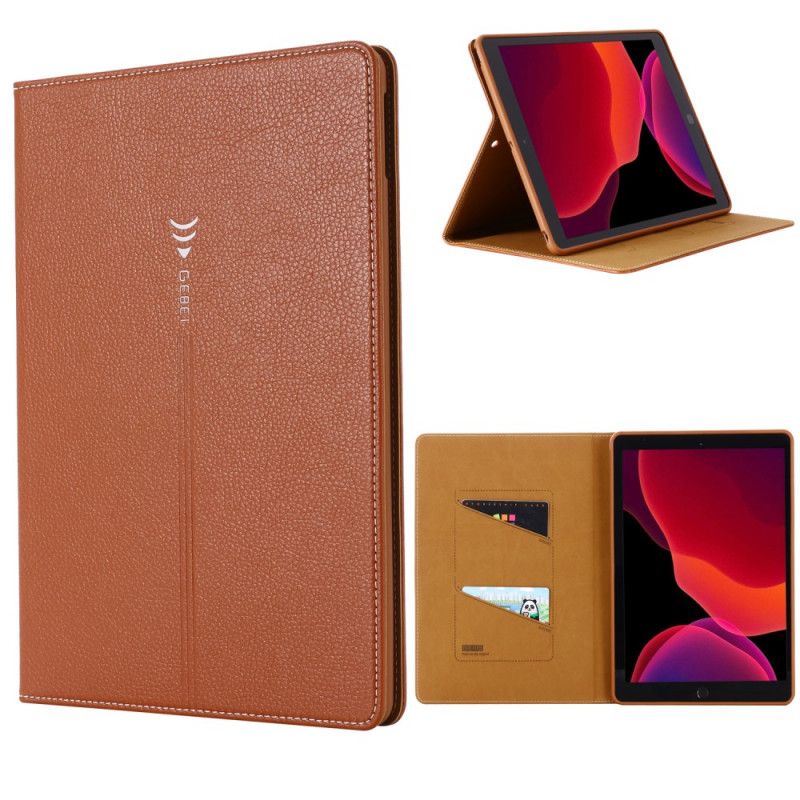 Case iPad 10.2" (2019) (2020) Schwarz Gebei Nachgeahmtes Litschileder