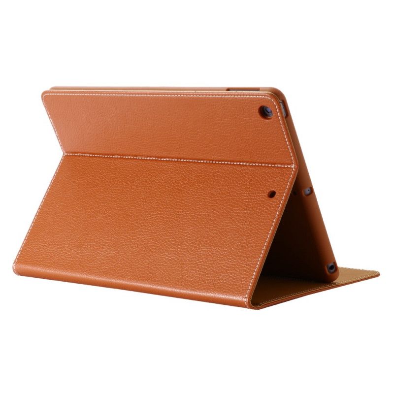 Case iPad 10.2" (2019) (2020) Schwarz Gebei Nachgeahmtes Litschileder