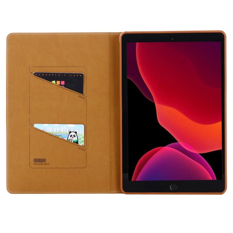 Case iPad 10.2" (2019) (2020) Schwarz Gebei Nachgeahmtes Litschileder