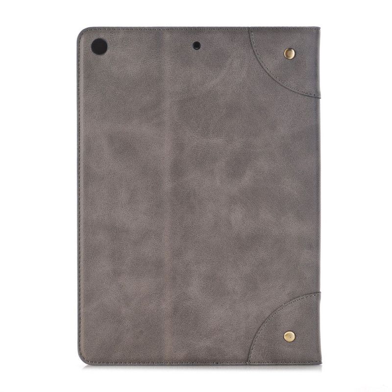 Case iPad 10.2" (2019) (2020) Schwarz Retro-Ledereffekt Mit Nieten