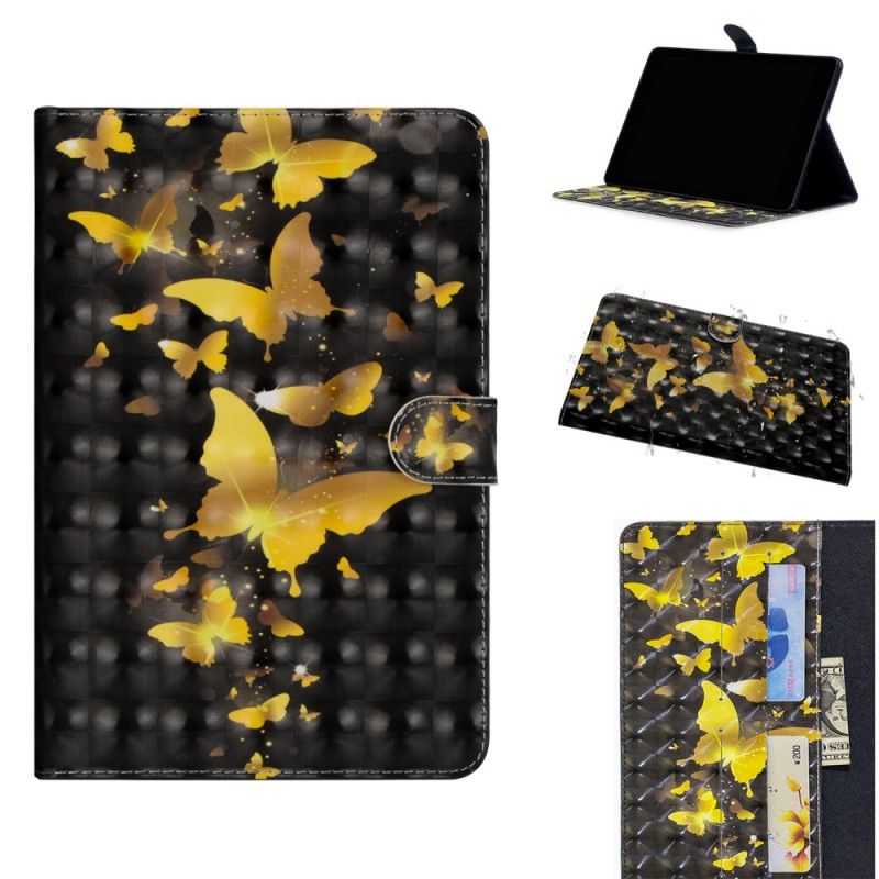 Lederhüllen Für iPad 10.2" (2019) (2020) Gelbe Schmetterlinge