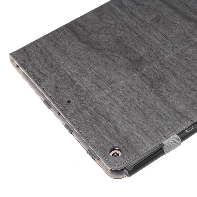 Lederhüllen Für iPad 10.2" (2019) (2020) Grau Enkay-Holzstruktur