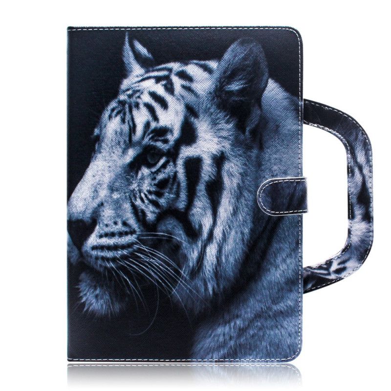 Lederhüllen iPad 10.2" (2019) (2020) Schwarz Tiger Mit Griff