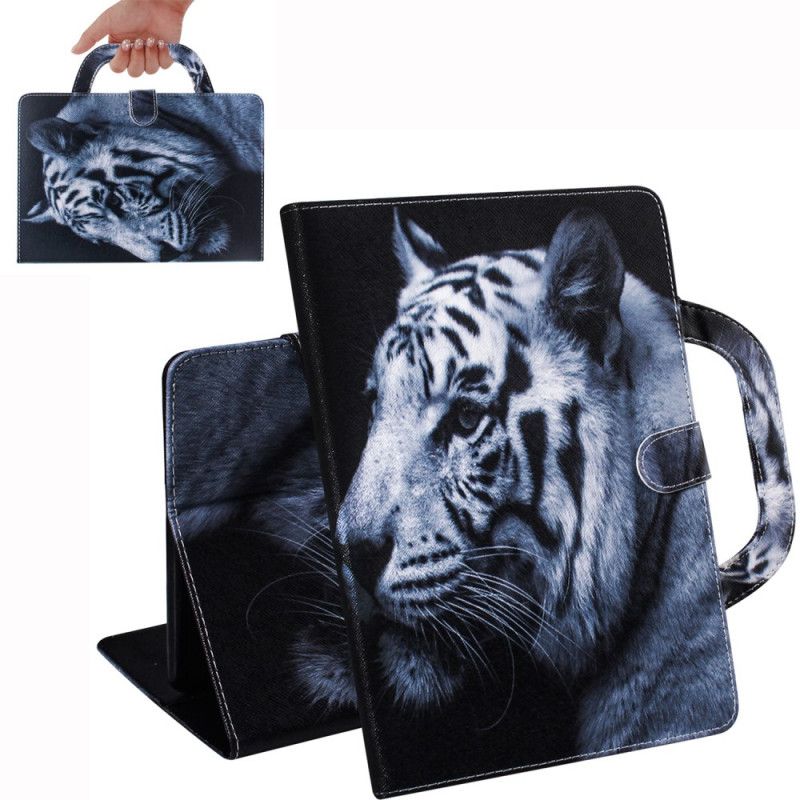 Lederhüllen iPad 10.2" (2019) (2020) Schwarz Tiger Mit Griff