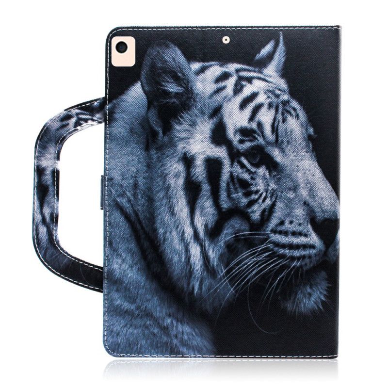 Lederhüllen iPad 10.2" (2019) (2020) Schwarz Tiger Mit Griff