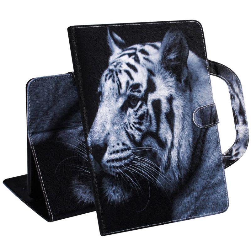 Lederhüllen iPad 10.2" (2019) (2020) Schwarz Tiger Mit Griff