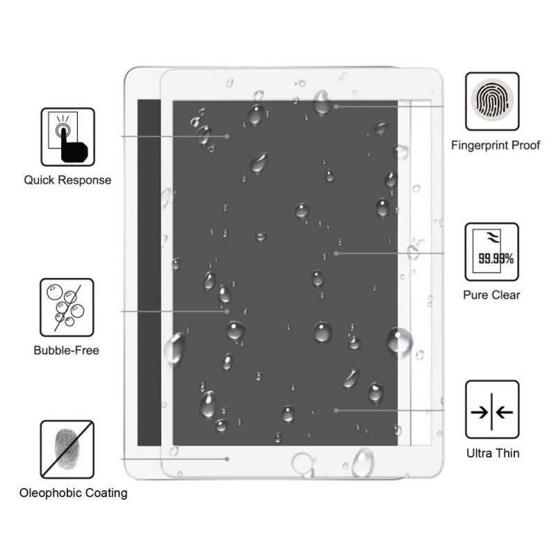 Schutz Vor Gehärtetem Glas Für iPad 10.2" (2019) (2020) Schwarz Vollbildschirm