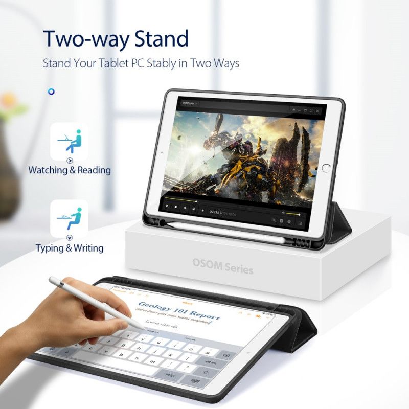 Smart Case iPad 10.2" (2019) (2020) Schwarz Osom Serie Dux-Ducis