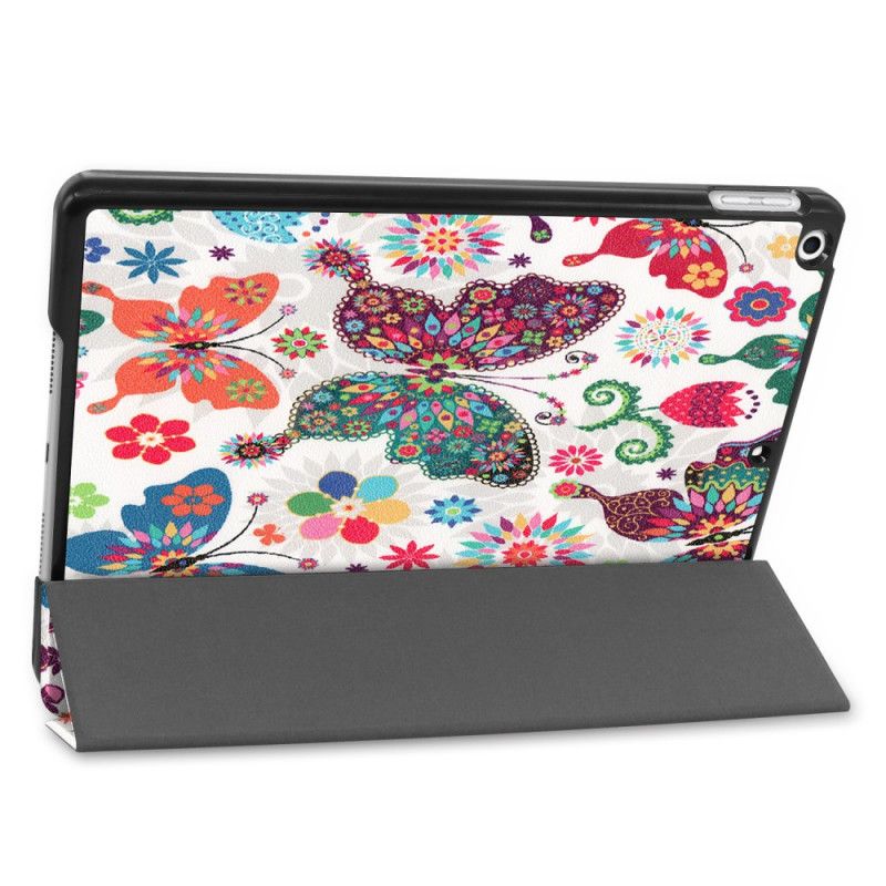 Smart Case iPad 10.2" (2019) (2020) Vintage Blumen Kunstleder