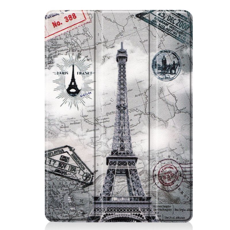Smart Case iPad 10.2" (2019) (2020) Vintage Eiffelturm Aus Kunstleder