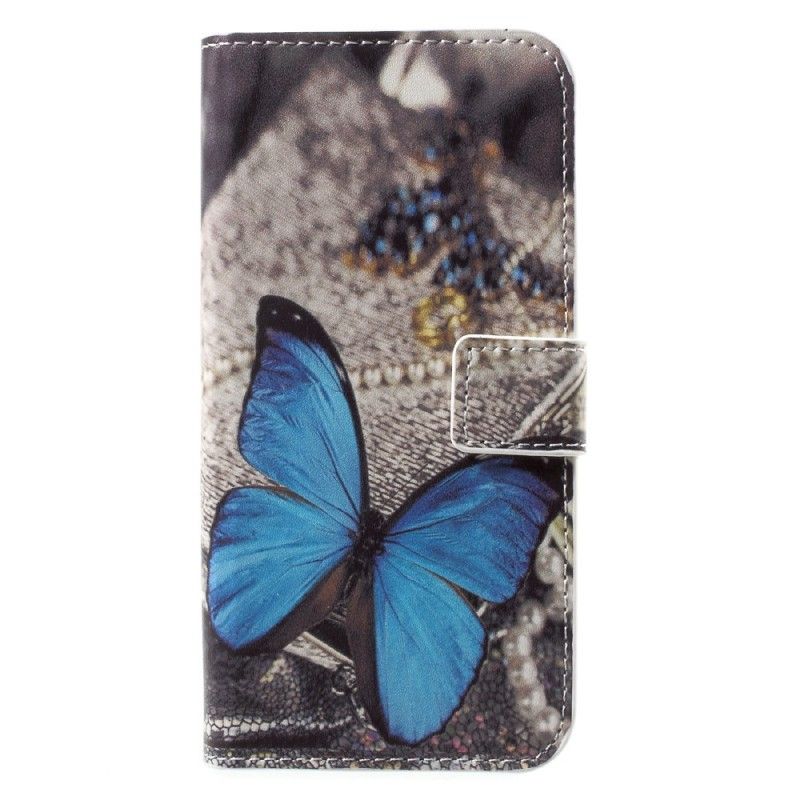 Lederhüllen Honor 9 Blauer Schmetterling