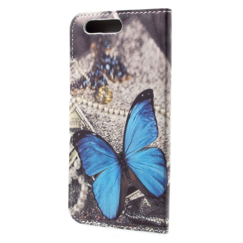 Lederhüllen Honor 9 Blauer Schmetterling