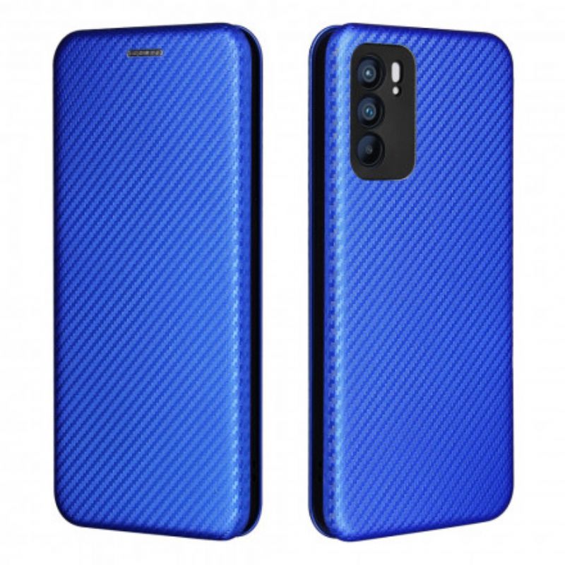 Flip Case Für Oppo Reno 6 5g Farbiges Carbon-silikon