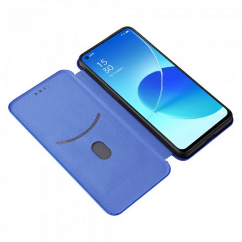 Flip Case Für Oppo Reno 6 5g Farbiges Carbon-silikon