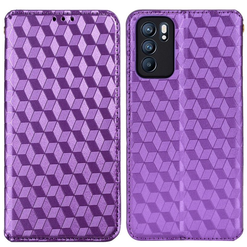 Flip Case Oppo Reno 6 5g Handyhülle 3d-diamant Ledereffekt