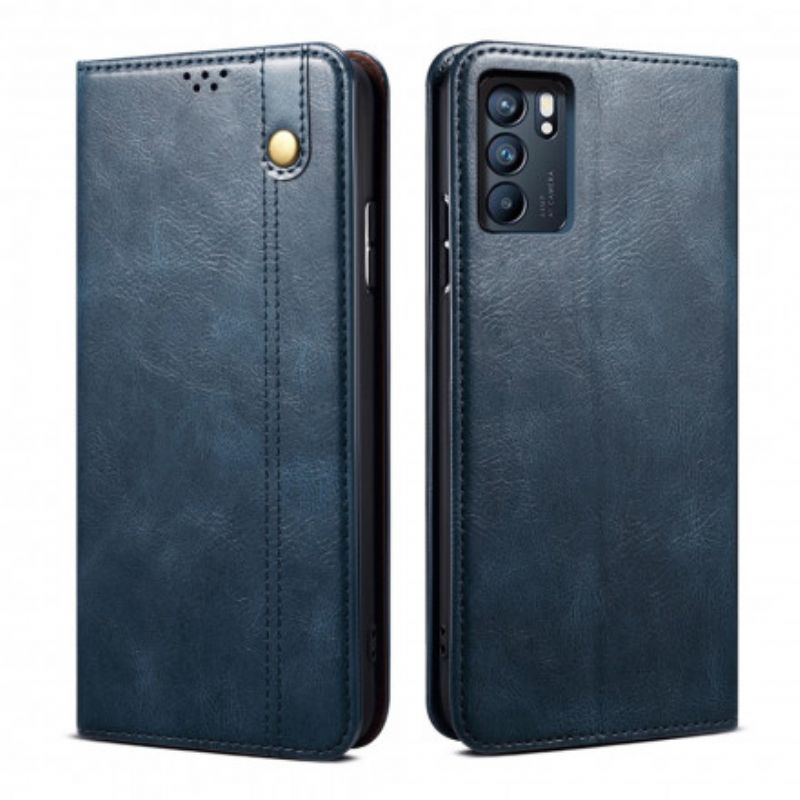 Flip Case Oppo Reno 6 5g Handyhülle Gewachstes Kunstleder