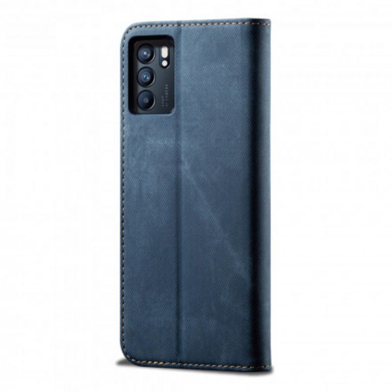 Flip Case Oppo Reno 6 5g Jeansstoff