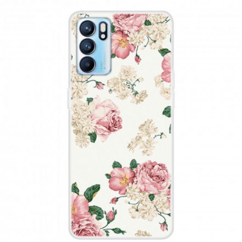 Hülle Oppo Reno 6 5g Handyhülle Transparente Freiheitsblumen