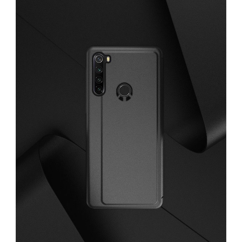 Cover Xiaomi Redmi Note 8T Schwarz Strukturiertes Kunstleder Anzeigen