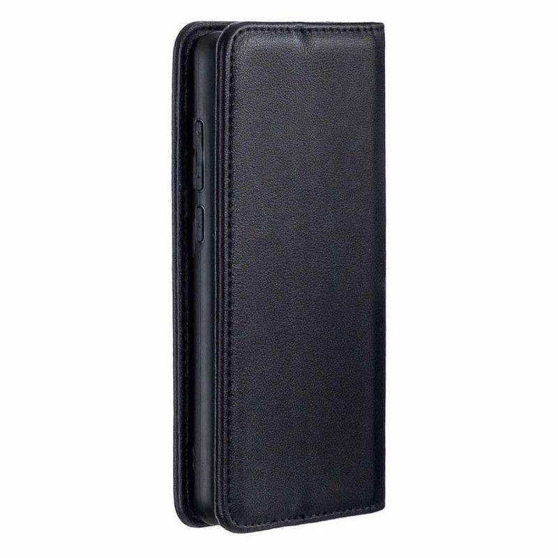 Flip Case Xiaomi Redmi Note 8T Schwarz Abnehmbare Schale Aus Echtem Leder