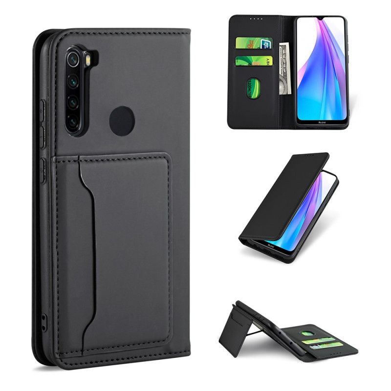 Flip Case Xiaomi Redmi Note 8T Schwarz Handyhülle Inhaber Einer Unterstützungskarte