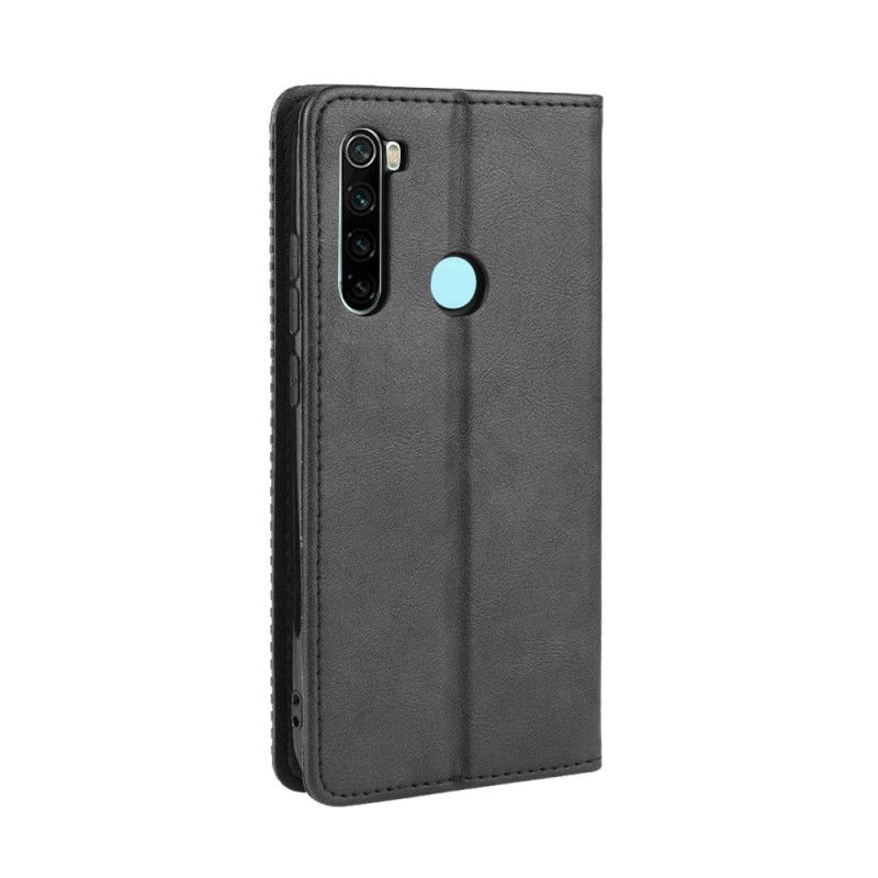 Flip Case Xiaomi Redmi Note 8T Schwarz Stilisierter Vintage-Ledereffekt