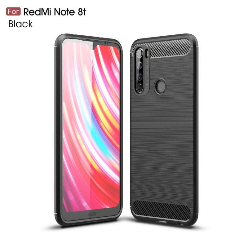 Hülle Für Xiaomi Redmi Note 8T Schwarz Gebürstete Kohlefaser