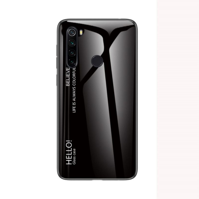 Hülle Für Xiaomi Redmi Note 8T Schwarz Hallo Gehärtetes Glas