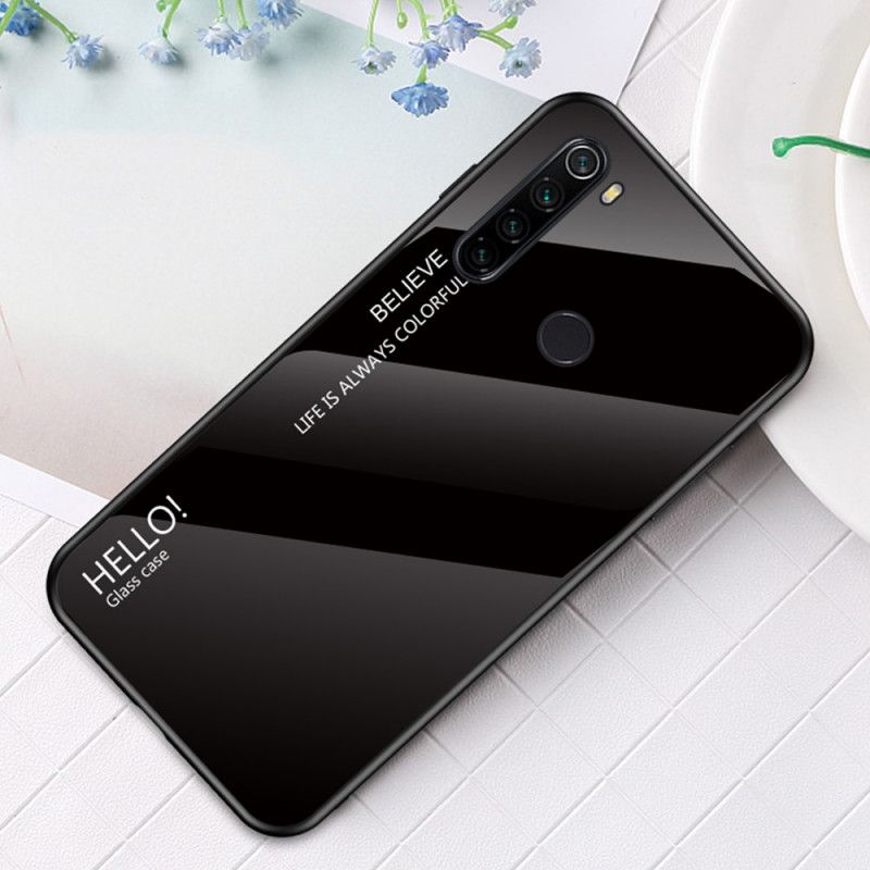 Hülle Für Xiaomi Redmi Note 8T Schwarz Hallo Gehärtetes Glas