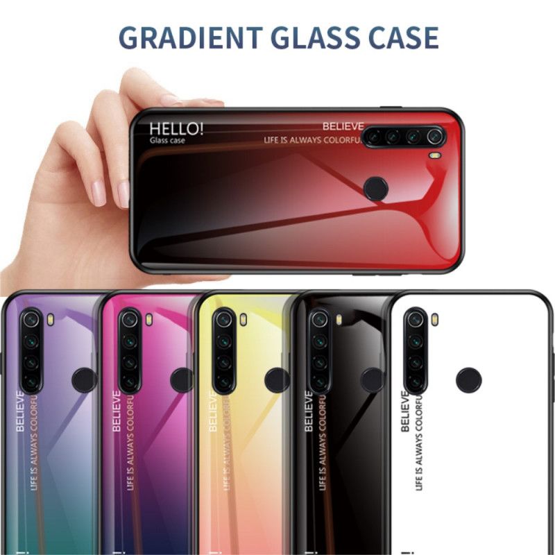 Hülle Für Xiaomi Redmi Note 8T Schwarz Hallo Gehärtetes Glas