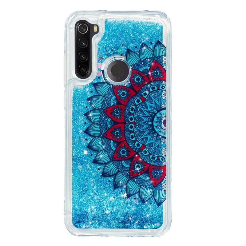 Hülle Xiaomi Redmi Note 8T Dunkelblau Glitzermandala