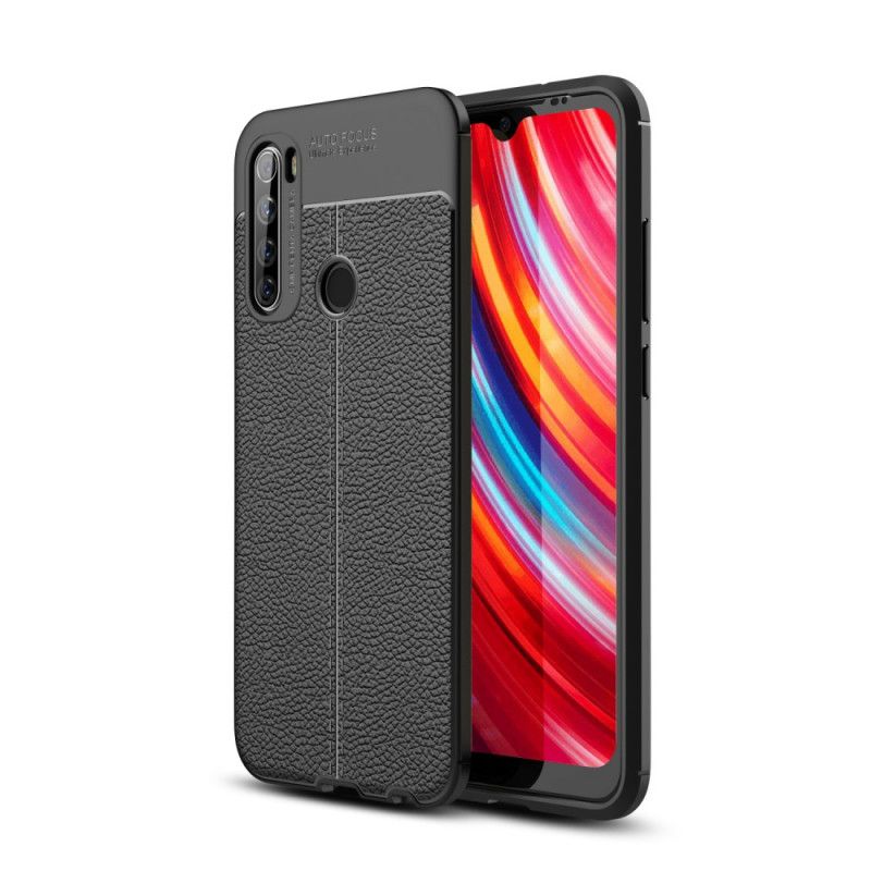 Hülle Xiaomi Redmi Note 8T Schwarz Doppellinien-Litschileder-Effekt