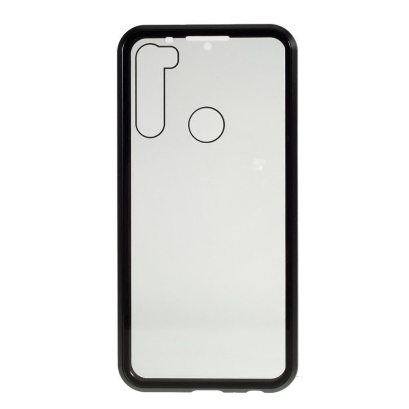 Hülle Xiaomi Redmi Note 8T Schwarz Gehärtetes Glas Und Metall Vorne Und Hinten