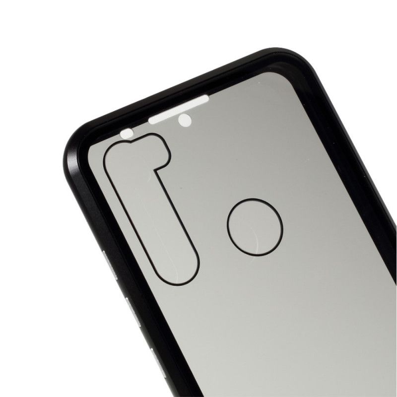 Hülle Xiaomi Redmi Note 8T Schwarz Gehärtetes Glas Und Metall Vorne Und Hinten