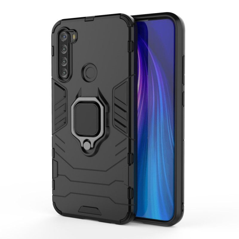 Hülle Xiaomi Redmi Note 8T Schwarz Handyhülle Widerstandsfähiger Ring