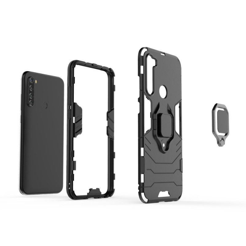 Hülle Xiaomi Redmi Note 8T Schwarz Handyhülle Widerstandsfähiger Ring