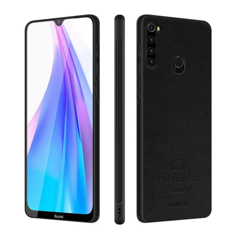 Hülle Xiaomi Redmi Note 8T Schwarz Vintage Pinwuyo Ledereffekt