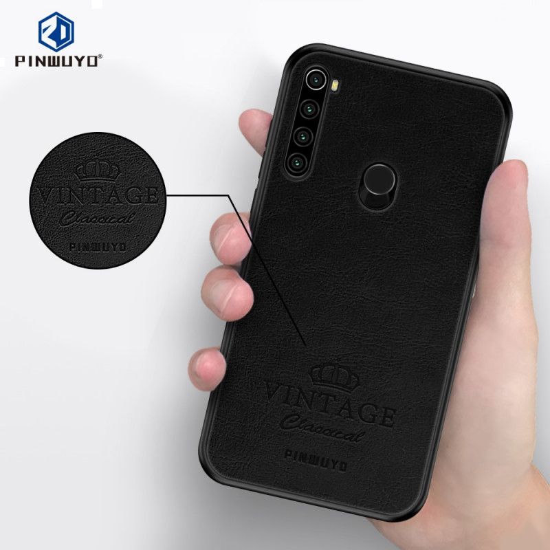 Hülle Xiaomi Redmi Note 8T Schwarz Vintage Pinwuyo Ledereffekt