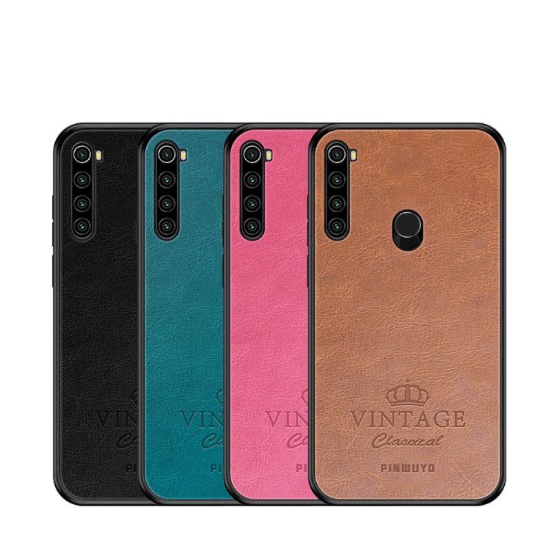 Hülle Xiaomi Redmi Note 8T Schwarz Vintage Pinwuyo Ledereffekt