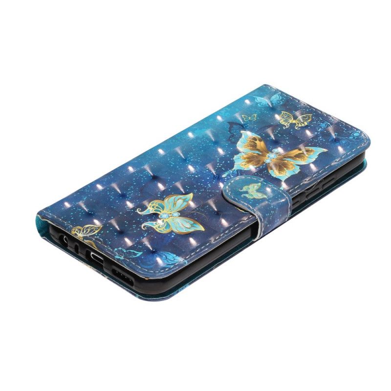 Lederhüllen Für Xiaomi Redmi Note 8T Lichtfleck Schmetterlinge Mit Riemen