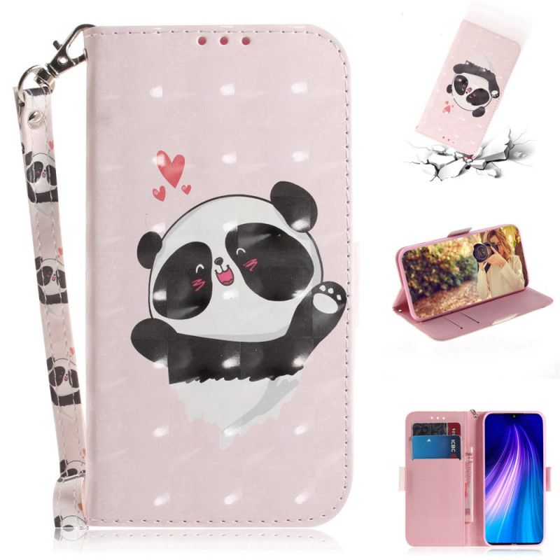 Lederhüllen Für Xiaomi Redmi Note 8T Panda Liebe Mit Tanga