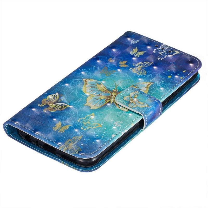 Lederhüllen Xiaomi Redmi Note 8T Goldene Schmetterlinge