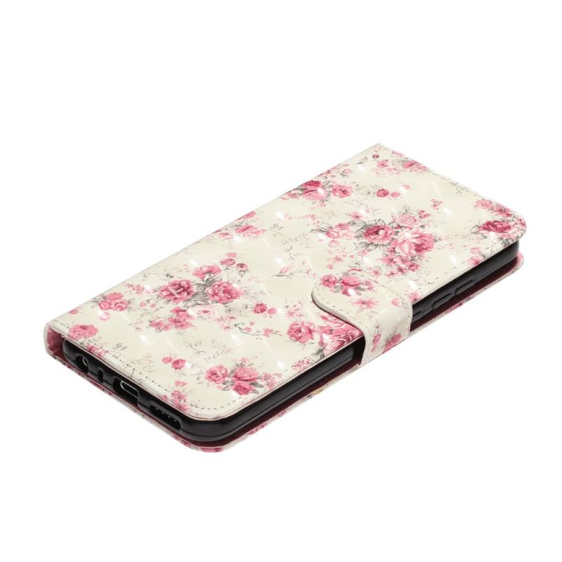 Lederhüllen Xiaomi Redmi Note 8T Handyhülle Blüht Helle Flecken Mit Riemen