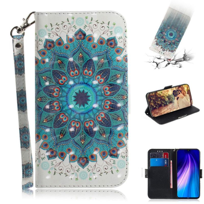 Lederhüllen Xiaomi Redmi Note 8T Handyhülle Meisterhaftes Mandala Mit Tanga